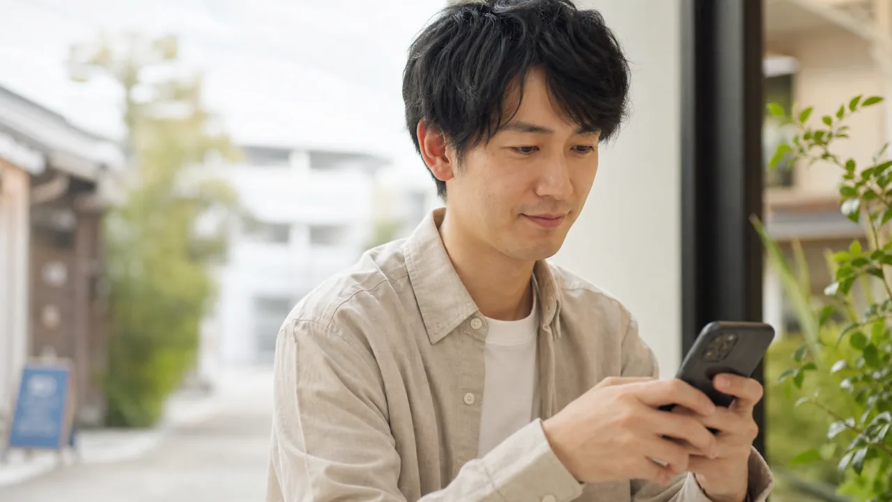 患者がスマートフォンで医院を検索するイメージ